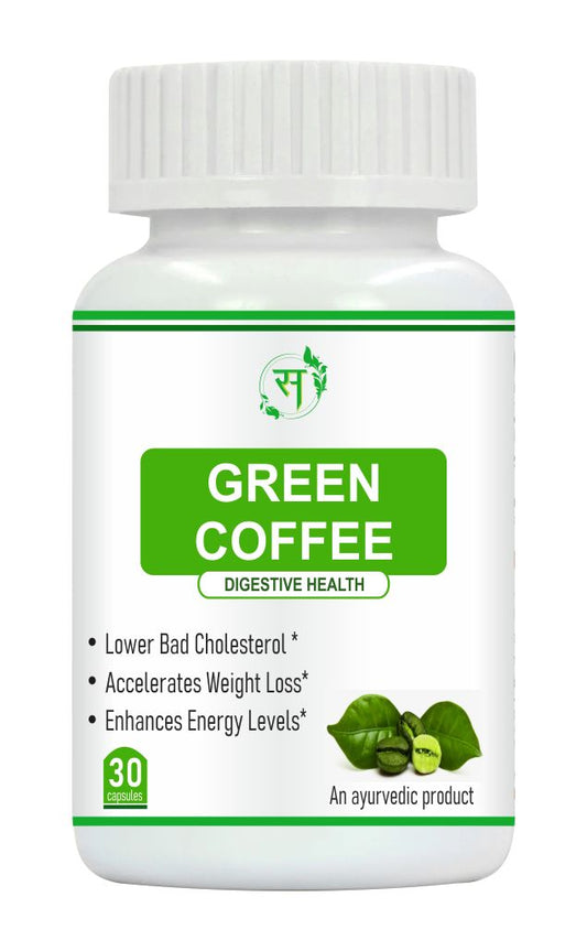 Organic  Green Coffee Bean Extract 30 Capsules - for Weight Management & Antioxidant Support - Chlorogenic Acid, Natural Metabolism Booster, Energy & Blood Sugar Support - For Men & Women