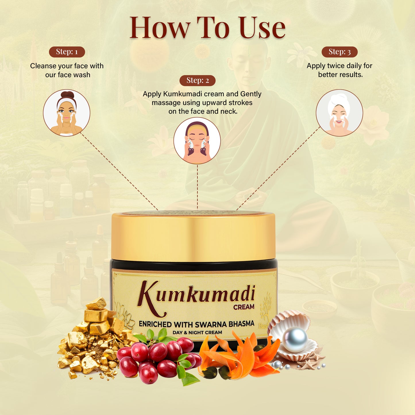 KumKumadi Day & Night Cream (with Swarna Bhasam) - 50 grams